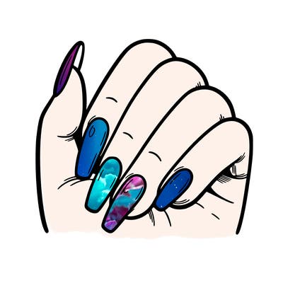 blank nails with blank hand