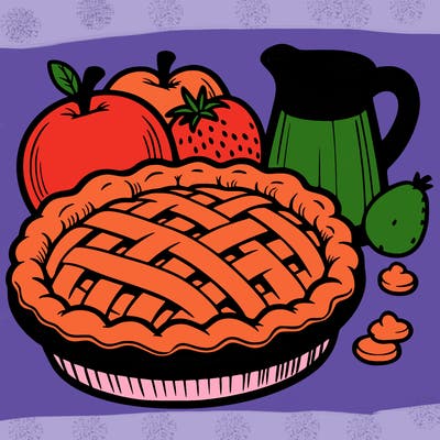 a pie of food