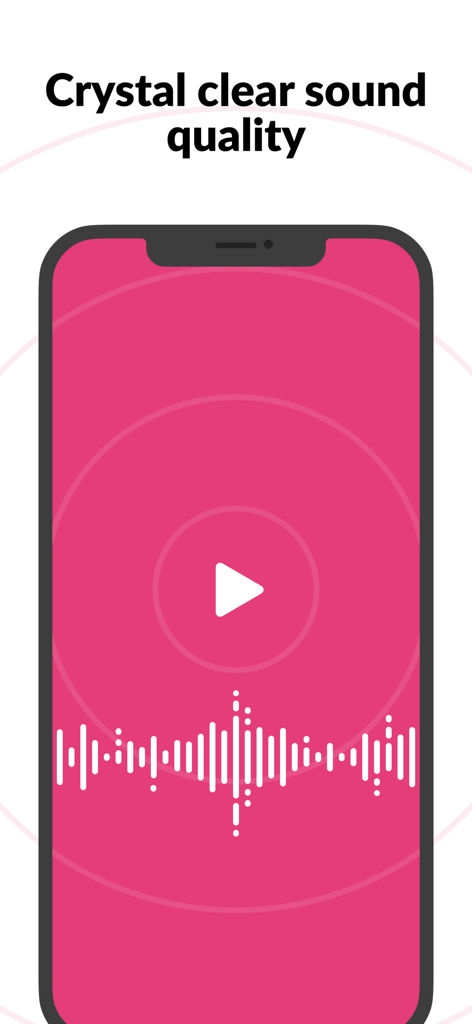 Call Recorder - Cube ACR - iPhone exibindo o aplicativo Cube ACR com qualidade de som cristalina e forma de onda de áudio