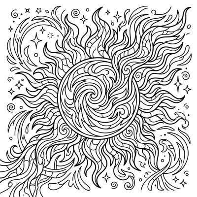 Dive into a cosmic coloring adventure with our Solar Flare Patterns page, specially designed for kids aged 4-8. This engaging illustration features dynamic sun energy, perfect for little hands to explore vibrant colors.