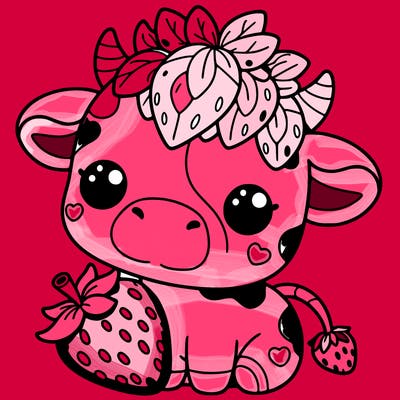 cute strawberry cow