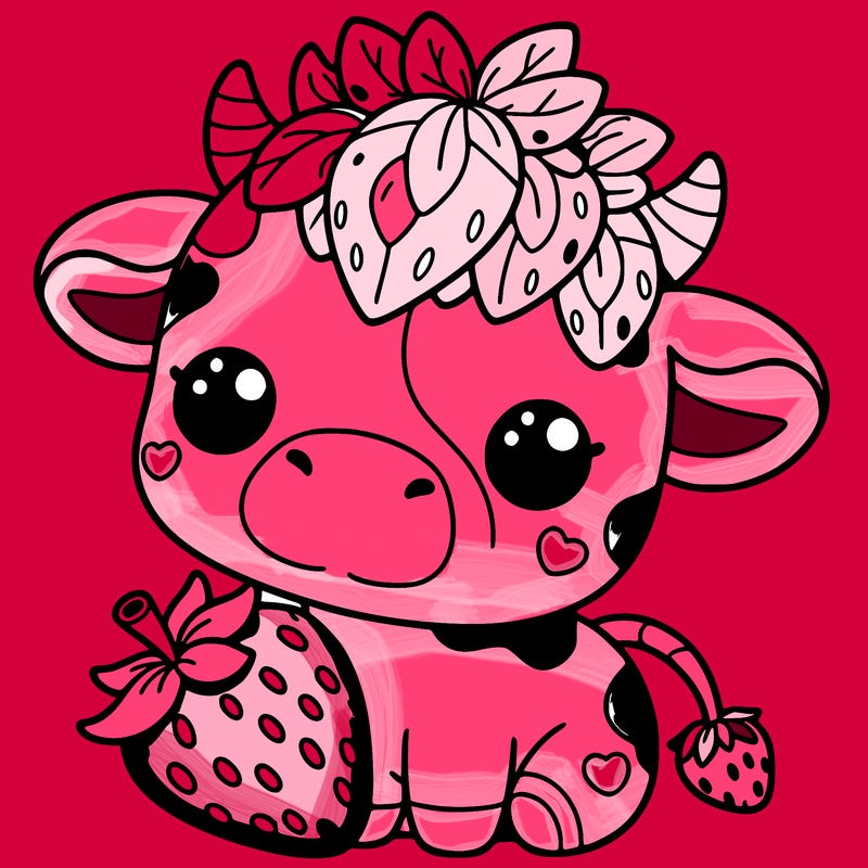 cute strawberry cow
