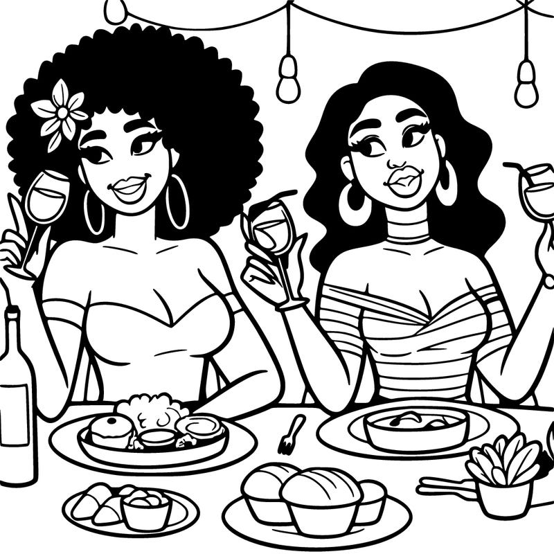 black women out having dinner