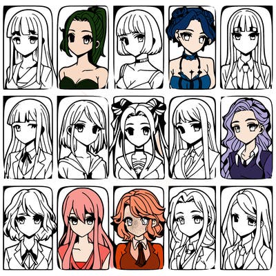 girls that look diffrent anime