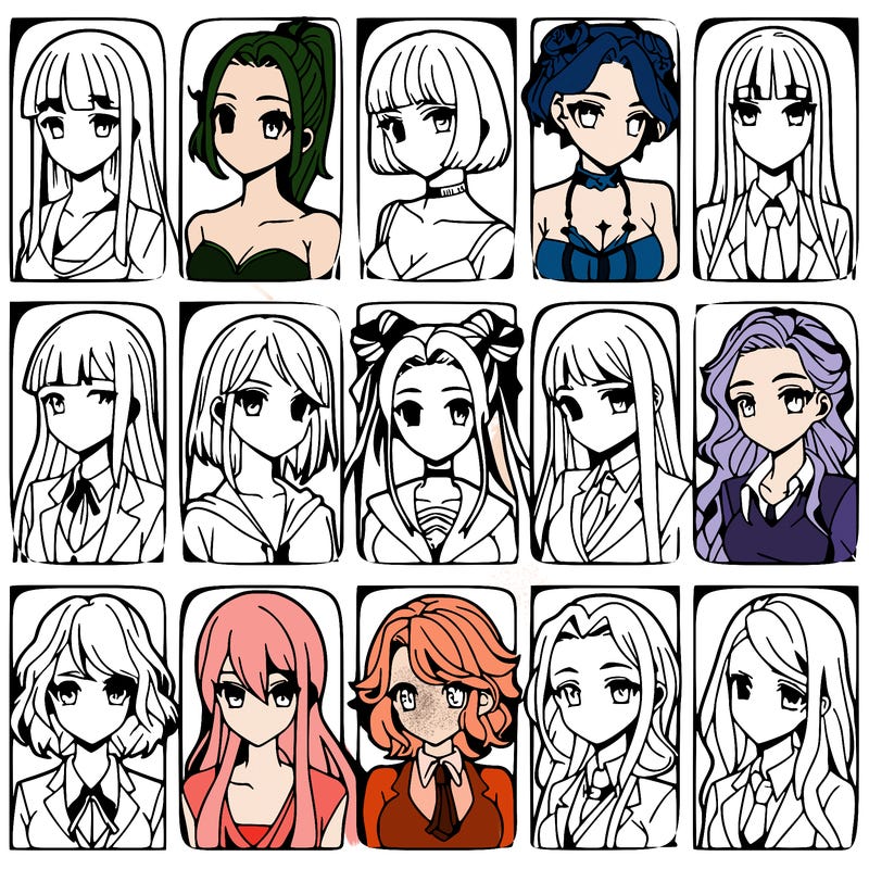 girls that look diffrent anime