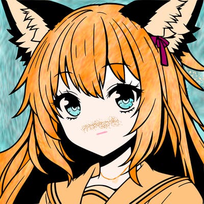anime girl with fox ears