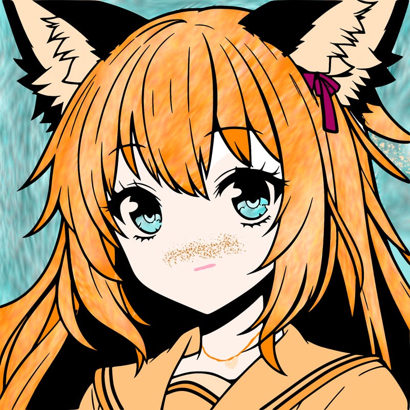 anime girl with fox ears