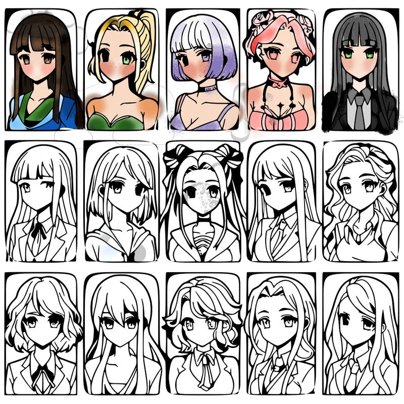 girls that look diffrent anime