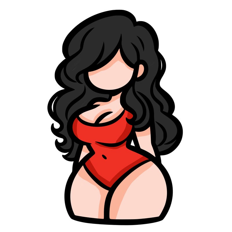 curvy woman with hair