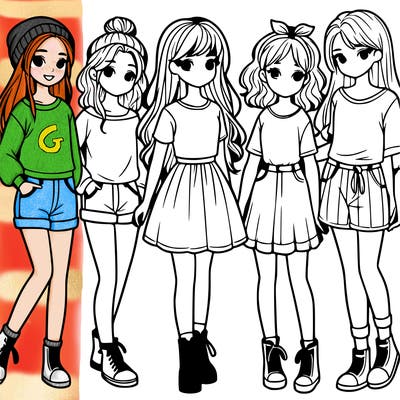 a group of five girls