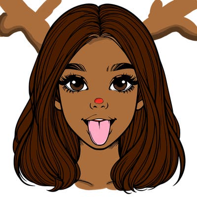 realistic girl with her tongue out