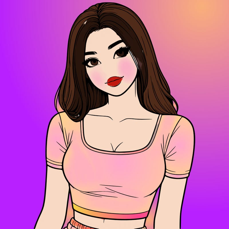 realistic girl with crop top