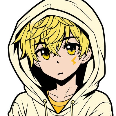 anime guy in hoodie