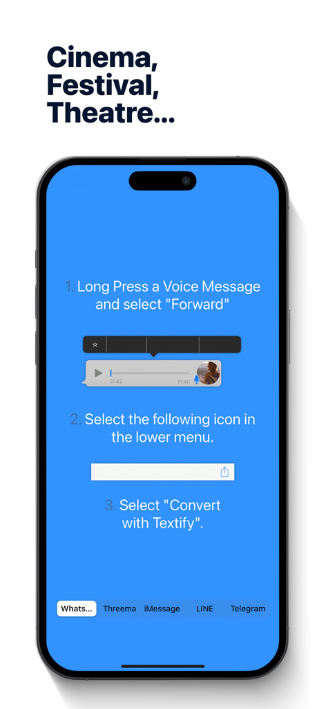 Instrucciones paso a paso sobre cómo convertir un mensaje de voz a texto usando la aplicación Textify.