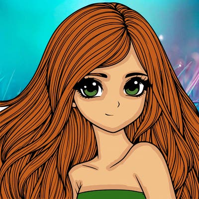 realistic girl pretty long hair