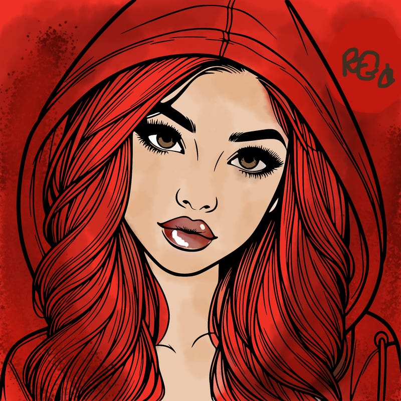 realistic beautiful girl with a hood on