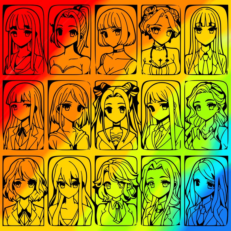 girls that look diffrent anime