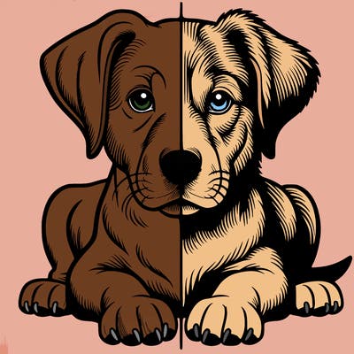 realistic dog split picture