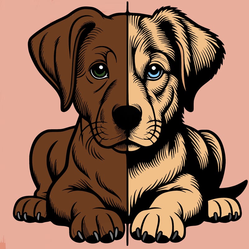 realistic dog split picture