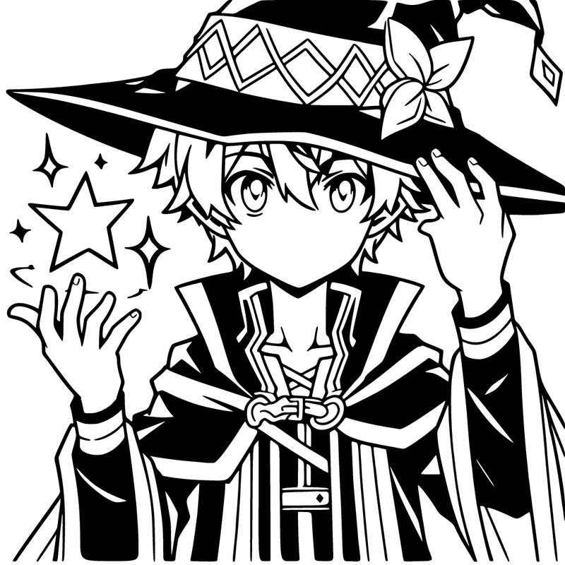 anime boy with magic