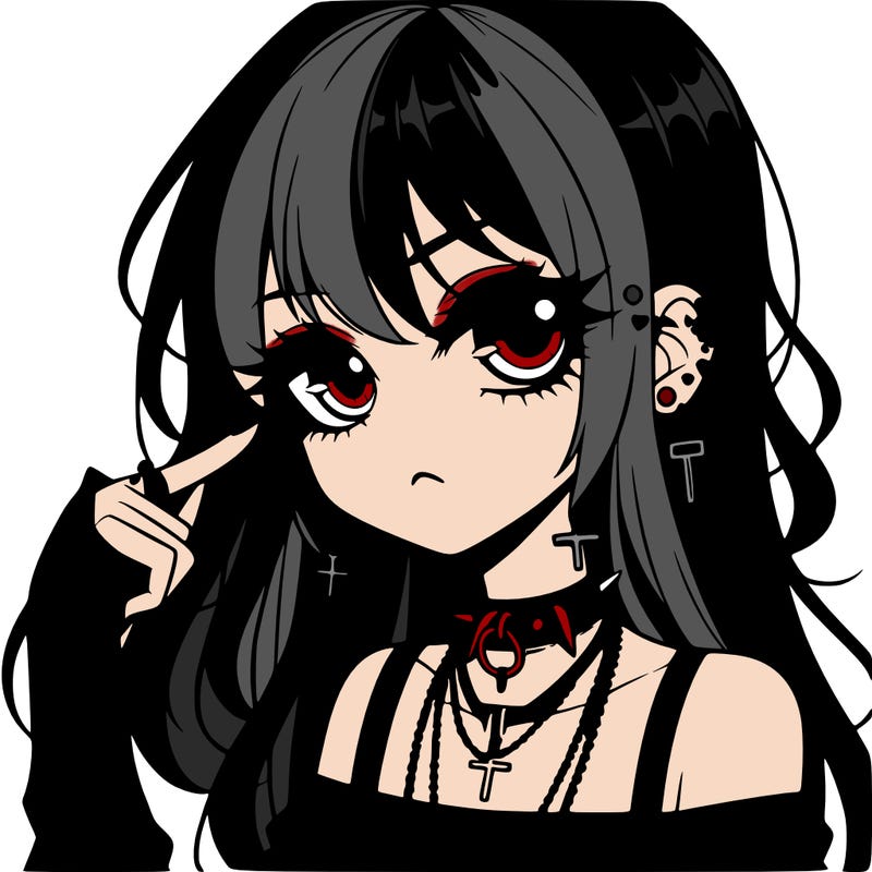 goth anime girl