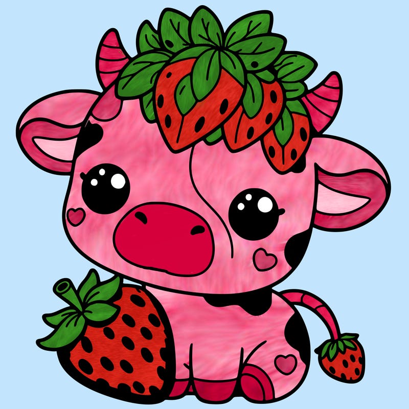 cute strawberry cow