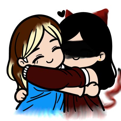 two friends hugging each other