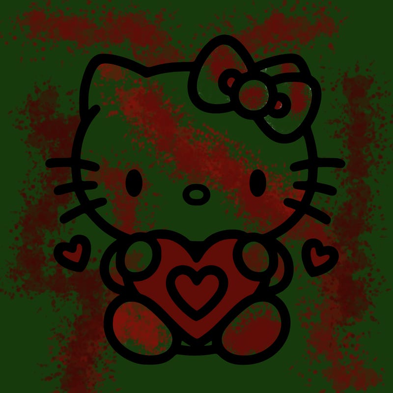 cute hello kitty with heart