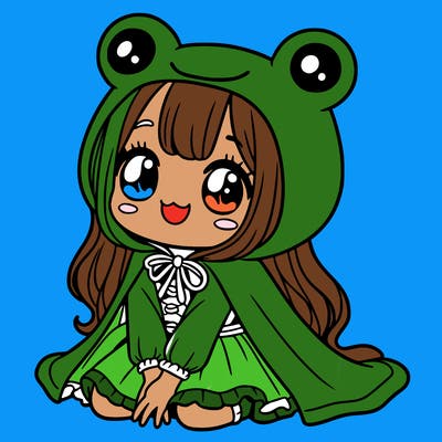 girl with frog costume