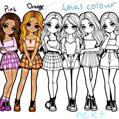 a group of girls realistic