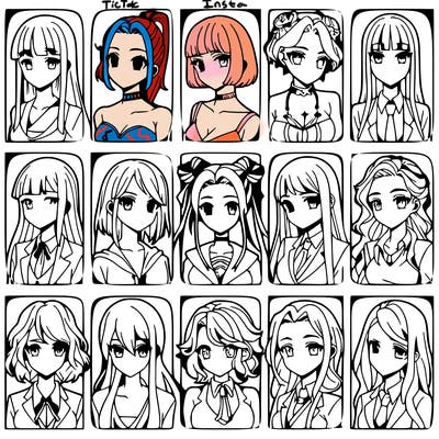 girls that look diffrent anime