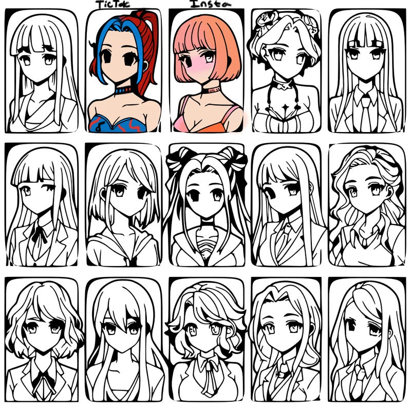 girls that look diffrent anime