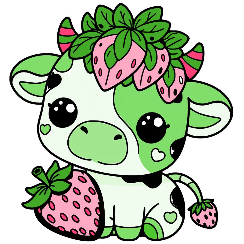 cute strawberry cow
