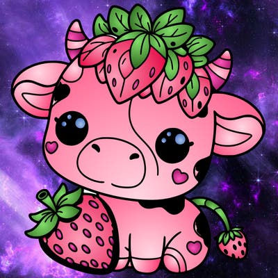 cute strawberry cow