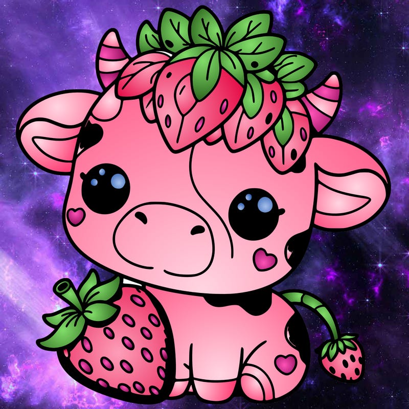 cute strawberry cow