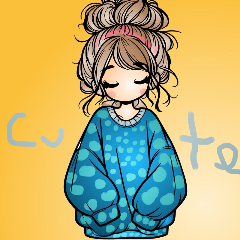 girl with baggy sweatshirt and messy bun