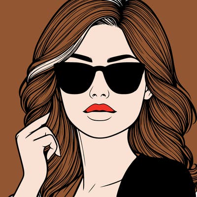 realistic woman with sunglasses