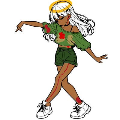 realistic girl danceing