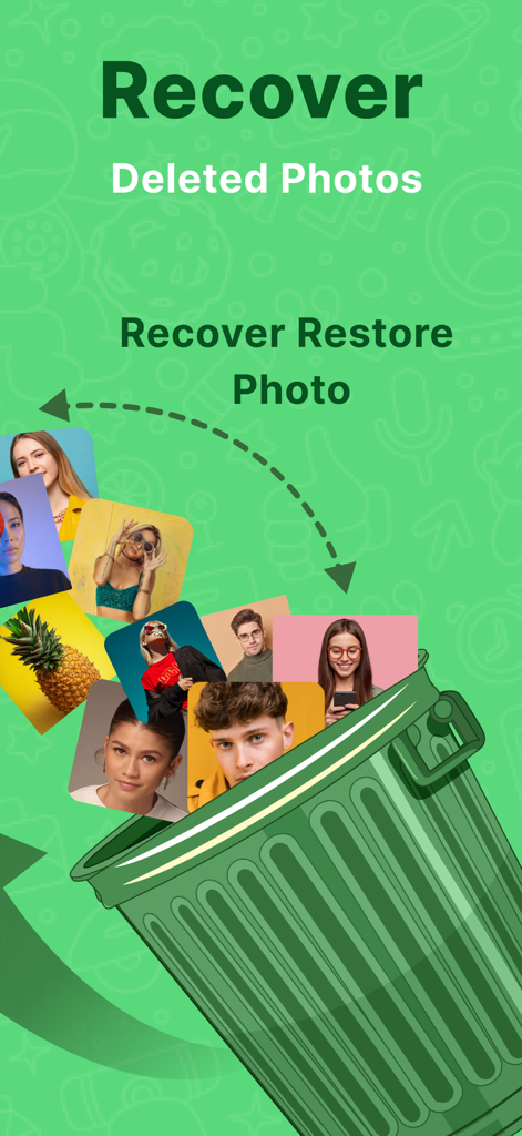 Recover Deleted Message Chat - A visual illustration of restoring deleted photos from a trash bin
