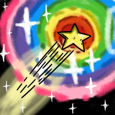 a shooting star in the sky