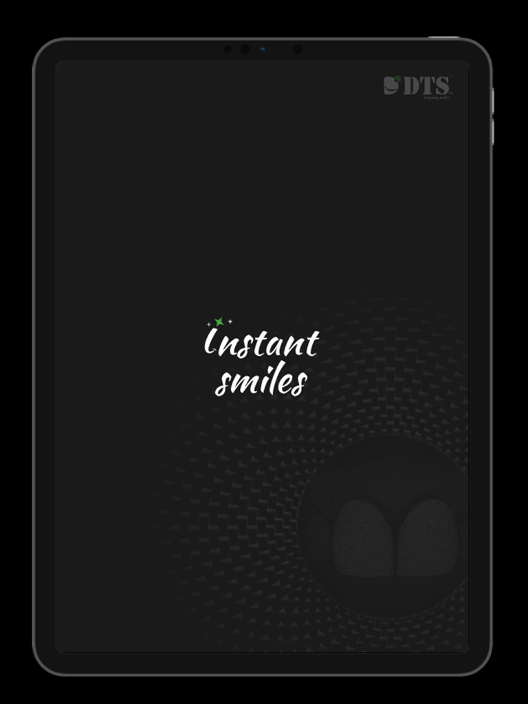 Instant Smiles - iPad 장치의 Instant Smiles 치과 앱 스플래시 화면