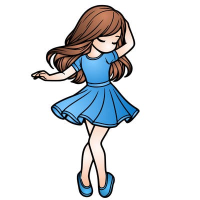 girl dancing  realistic