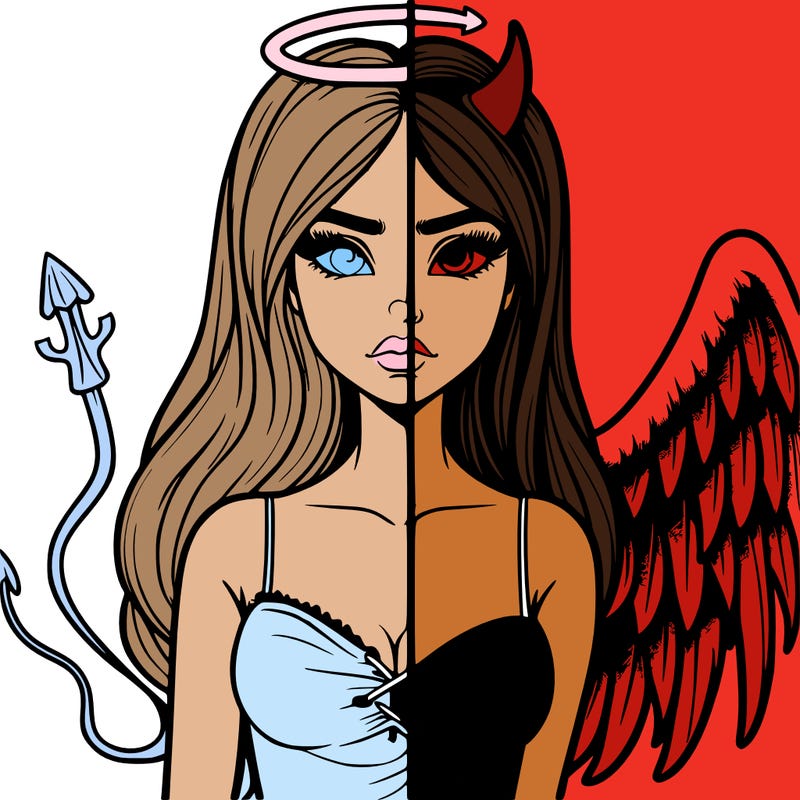 devil vs angel realistic girl