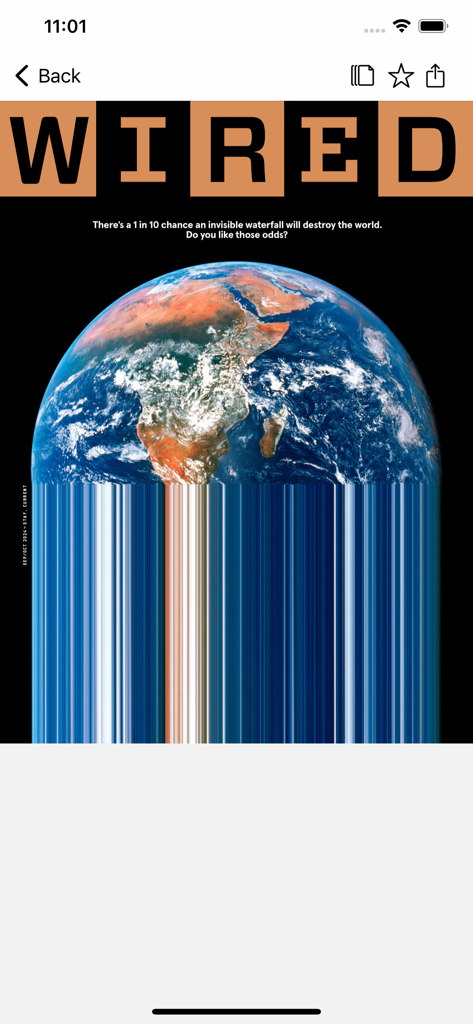 WIRED Magazine - 地球をグリッチエフェクトで表現し、示唆に富む見出しを付けたWIRED Magazineのデジタルカバー