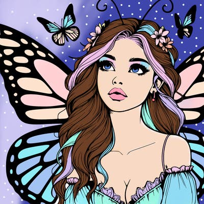 butterfly fairy realistic girl