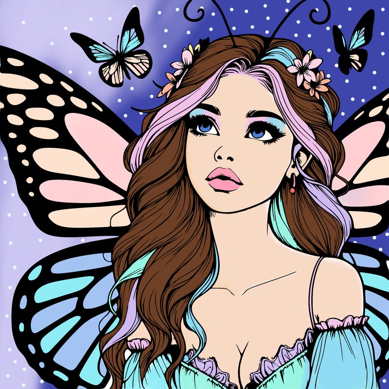 butterfly fairy realistic girl