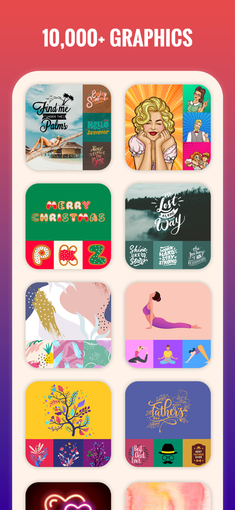 Eine Auswahl an Grafikdesign-Vorlagen und Illustrationen für Social-Media-Content-Ersteller