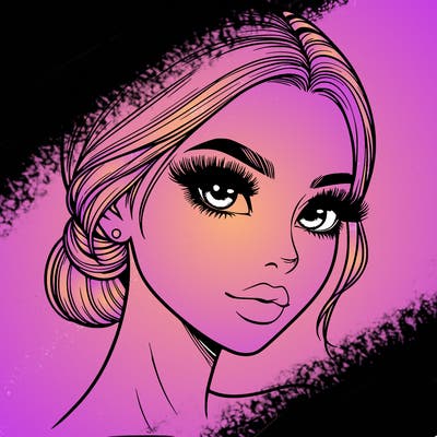 realistic girl with lashes