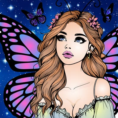 butterfly fairy realistic girl