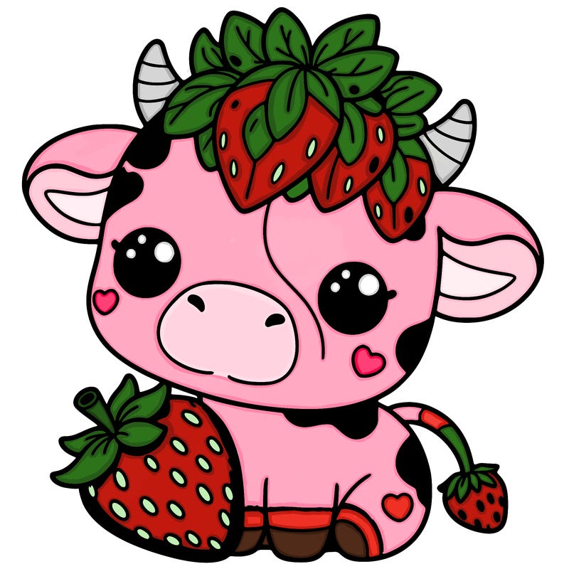 cute strawberry cow